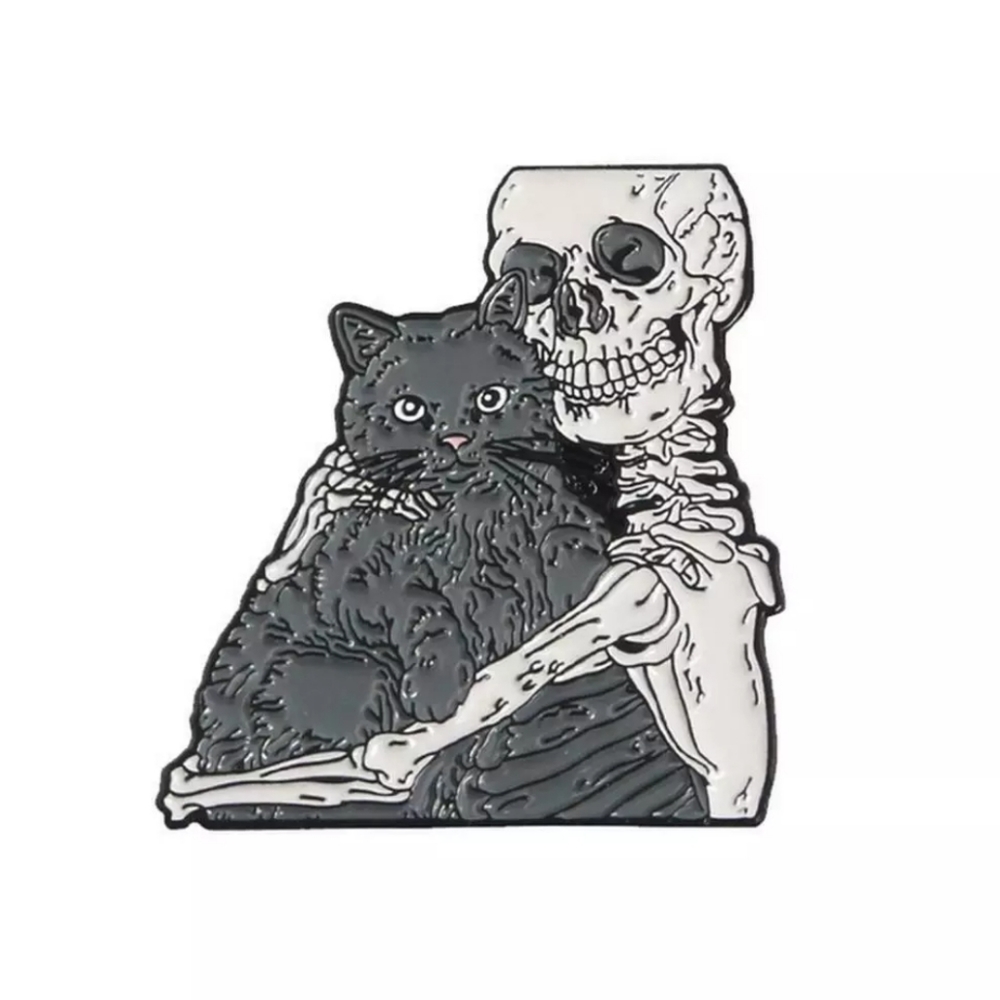 {5/$25} Goth cat lover enamel pin